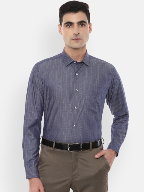 

Van Heusen Men Blue Regular Fit Striped Formal Shirt