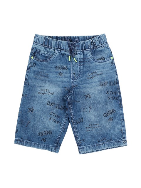 

Pantaloons Junior Boys Blue Washed Regular Fit Denim Shorts