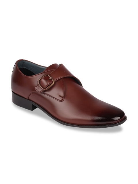 

Franco Leone Men Tan Brown Solid Formal Monk Shoes