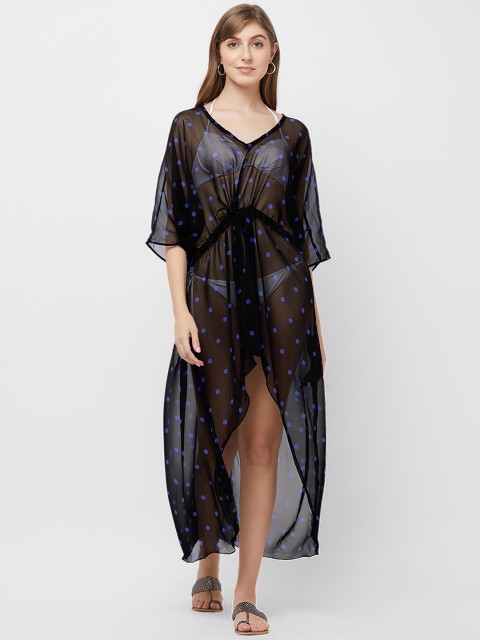 

Mirchi Fashion Women Black Printed Kaftan Cover-Up Dress