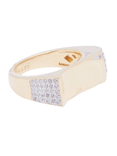 

shaze Women Gold-Toned Stone-Studded Classic Ring