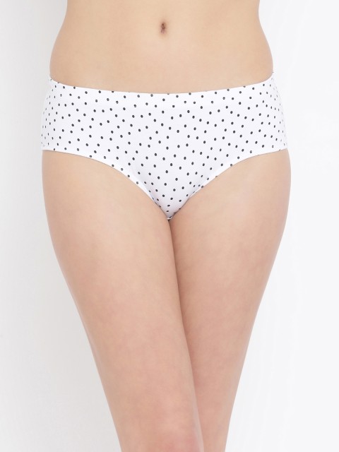 

Clovia Women White & Black Polka-Dot Printed Mid-Rise Hipster Briefs PN3419P18