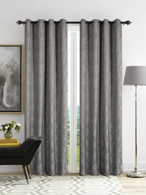 

Deco Window Set of 2 Blue & Grey Door Curtain