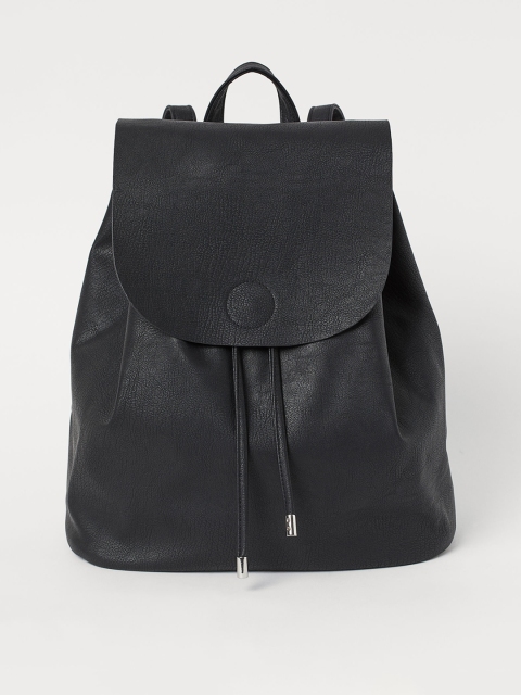 

H&M Women Black Textured Backpack