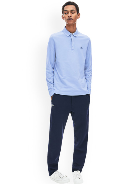 

Lacoste Men Blue Solid Polo Collar T-shirt
