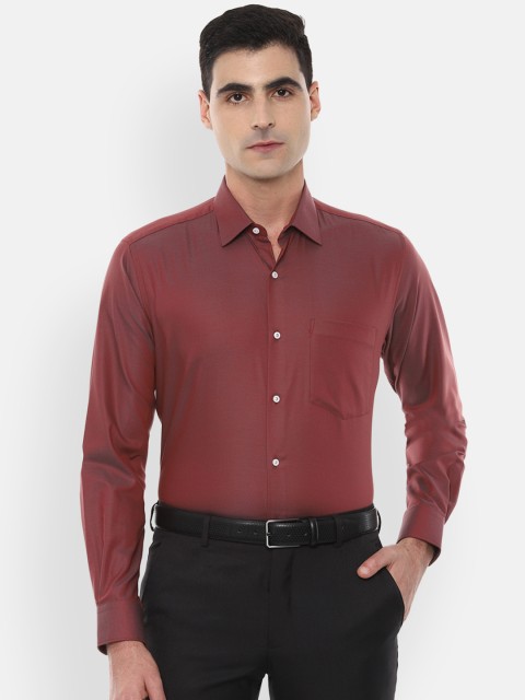 

Van Heusen Men Maroon Regular Fit Solid Party Shirt