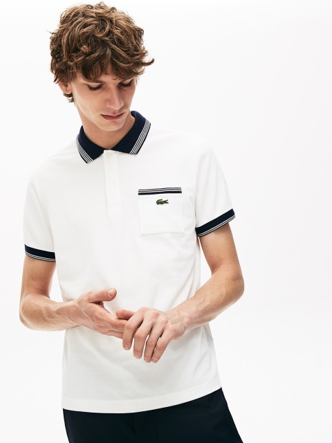 

Lacoste Men White Solid Polo Collar T-shirt