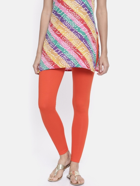 

Bitz Women Orange Solid Organic Cotton Ankle-Length Legging