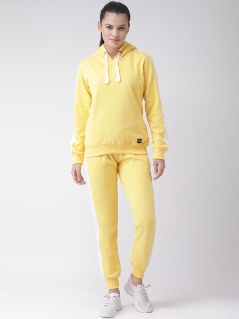 

GRIFFEL Women Yellow Solid Tracksuit