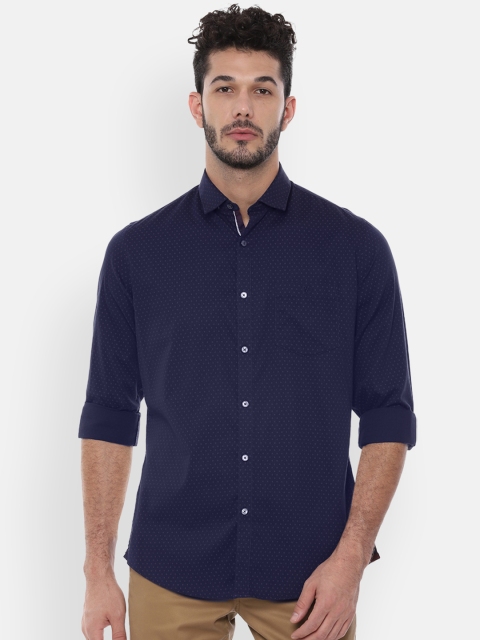 

Van Heusen Sport Men Navy Blue Slim Fit Self Design Casual Shirt