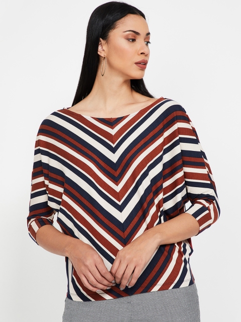 

CODE by Lifestyle Women Brown & White Striped Top