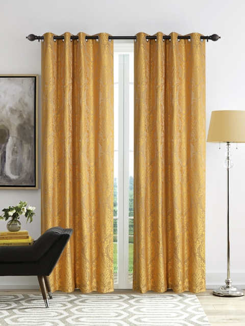 

Deco Window Set of 2 Gold-Toned Printed Door Curtains