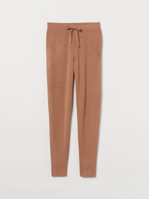 

H&M Women Beige Fine-Knit Joggers