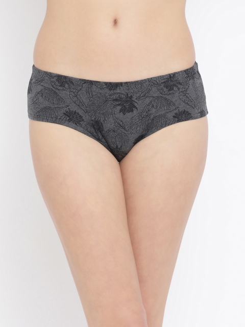 

Clovia Women Black Printed Mid-Rise Hipster Briefs PN3419P05, Grey