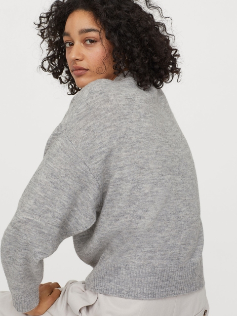 

H&M Women Grey Fine-Knit Jumper