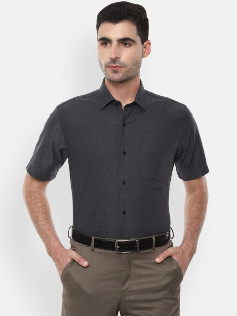 

Van Heusen Men Grey Regular Fit Self Design Formal Shirt