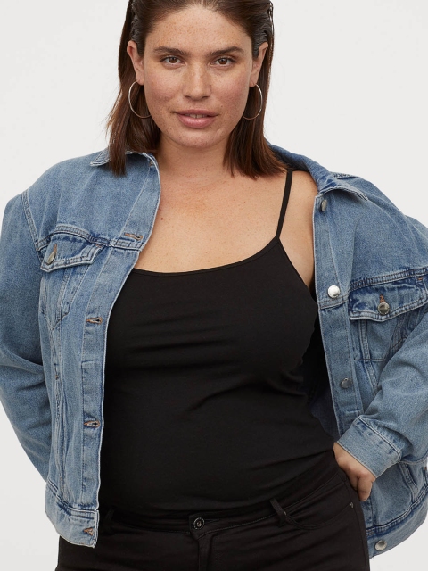 

H&M+ Women Black Long Strappy Top