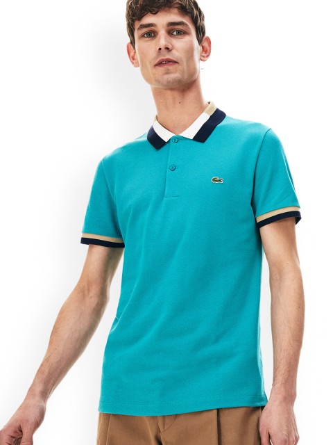 

Lacoste Men Blue Solid Polo Collar T-shirt