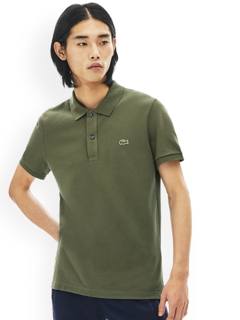 

Lacoste Men Green Solid Polo Collar Slim Fit T-shirt