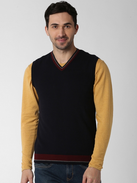 

Peter England Casuals Men Navy Blue Solid Sweater Vest