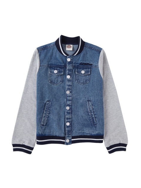 

Cub McPaws Boys Blue & Grey Colourblocked Denim Jacket