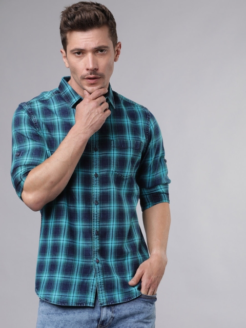 

Ecko Unltd Men Blue Slim Fit Checked Casual Shirt