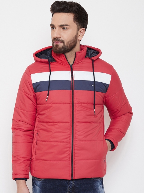 

Okane Men Red Colourblocked Puffer Jacket