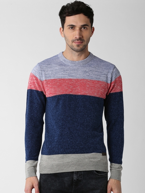 

Peter England Casuals Men Multicoloured Striped Pullover Sweater, Multi