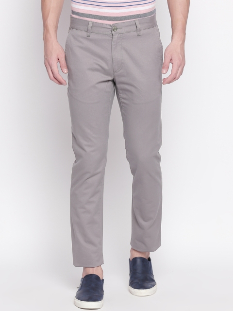 

BYFORD by Pantaloons Men Grey Regular Fit Solid Regular Trousers