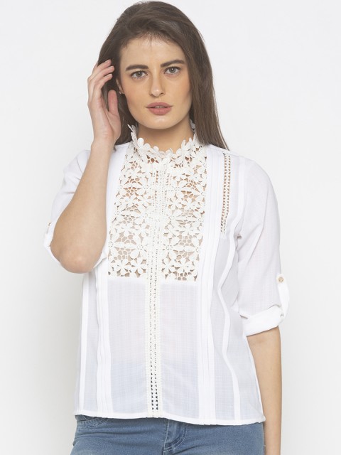 

Iti Women Off-White Self Design Top