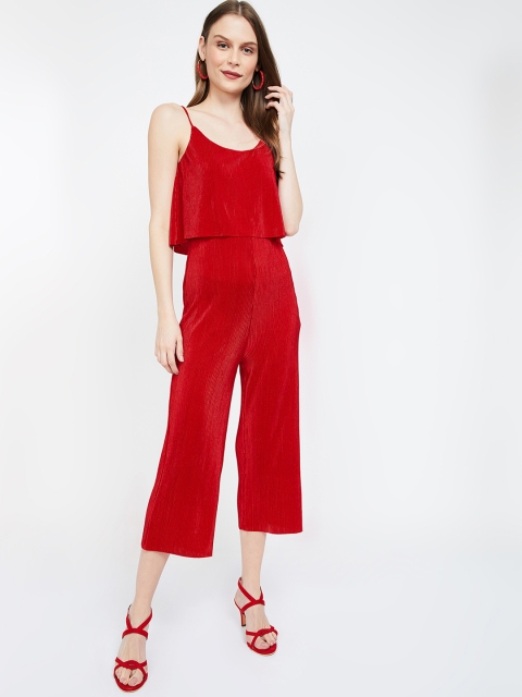 

Ginger by Lifestyle Women Red Solid Culotte Jumpsuit