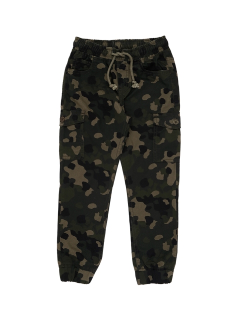 

Pantaloons Junior Boys Olive Green Regular Fit Camouflage Printed Cargo Joggers