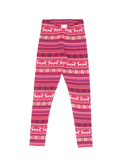 

Pantaloons Junior Girls Red & White Printed Ankle-Length Leggings