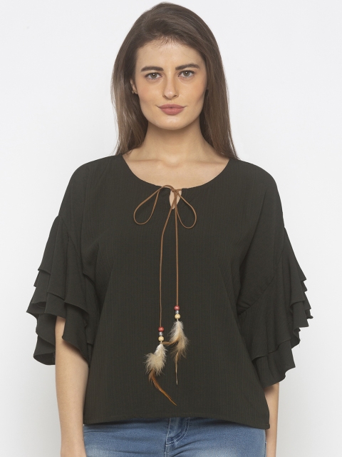 

Iti Women Olive Green Solid Top