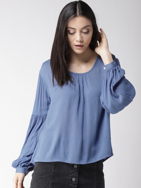 

MIWAY Women Blue Solid A-Line Top