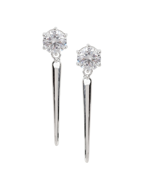 

Silgo 925 Sterling Silver Rhodium-Plated CZ Contemporary Drop Earrings