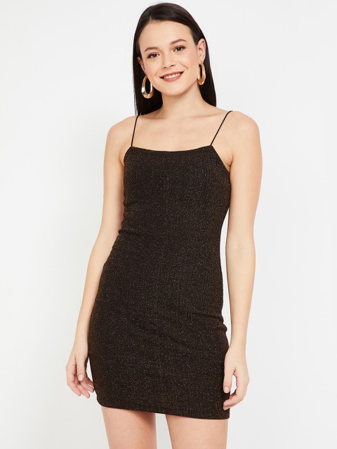 

Ginger by Lifestyle Women Brown Solid Bodycon Dress