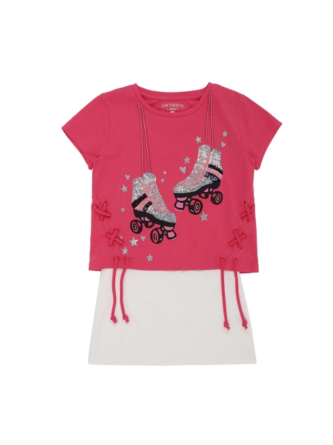 

Pantaloons Junior Girls Pink Printed Round Neck T-shirt