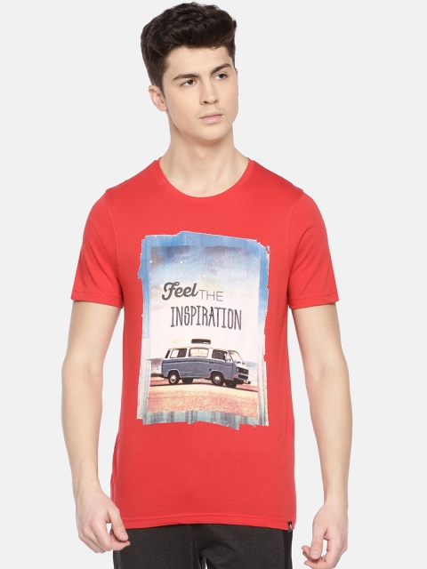 

Dollar Bigboss Men Red & Blue Printed Lounge T-Shirt