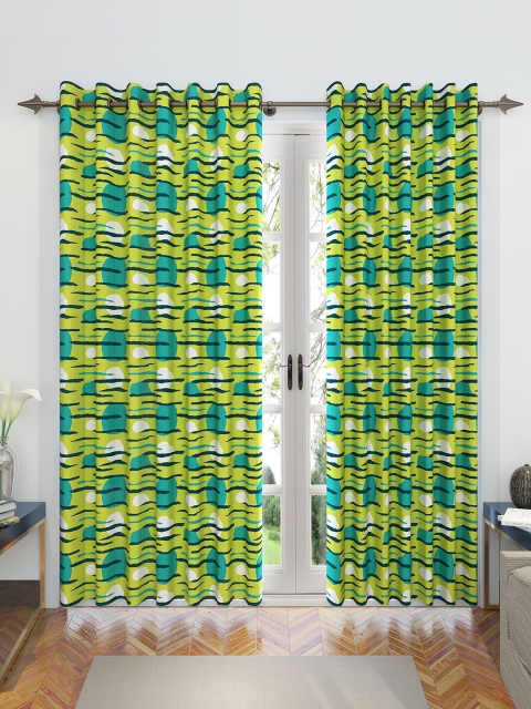 

Divine Casa Green & Turquoise Blue Set of 2 Door Curtains
