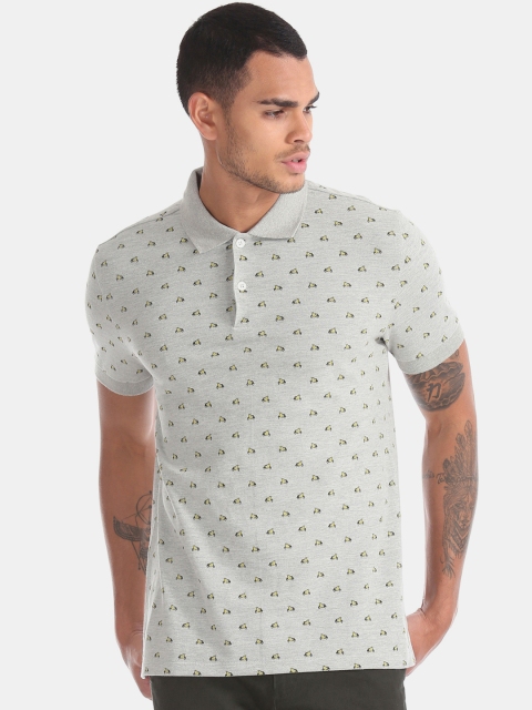 

RUF & TUF Men White Printed Polo Collar T-shirt