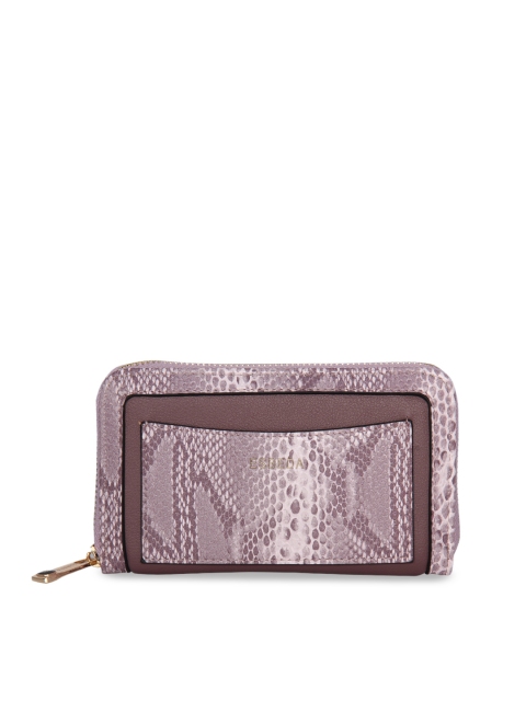 

ESBEDA Women Purple Snakeskin Print Zip Around Wallet