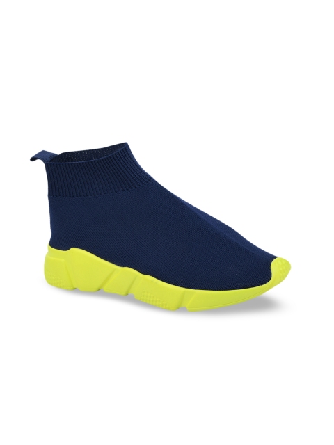 

URBANE Women Navy Blue Solid Mid-Top Slip-On Sneakers