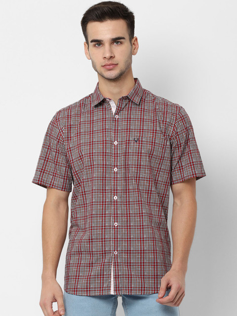 

Allen Solly Men Red & Black Slim Fit Checked Casual Shirt