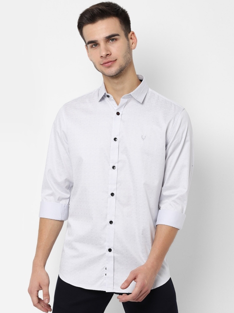 

Allen Solly Men Grey & White Slim Fit Checked Casual Shirt