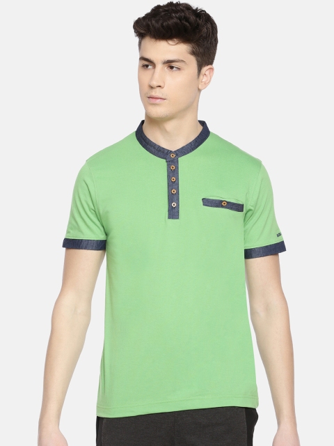

Dollar Bigboss Men Green Solid Lounge T-Shirt