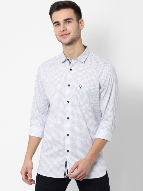 

Allen Solly Men White & Blue Slim Fit Printed Casual Shirt