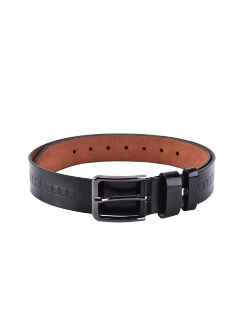 

BuckleUp Men Black Textured Belt