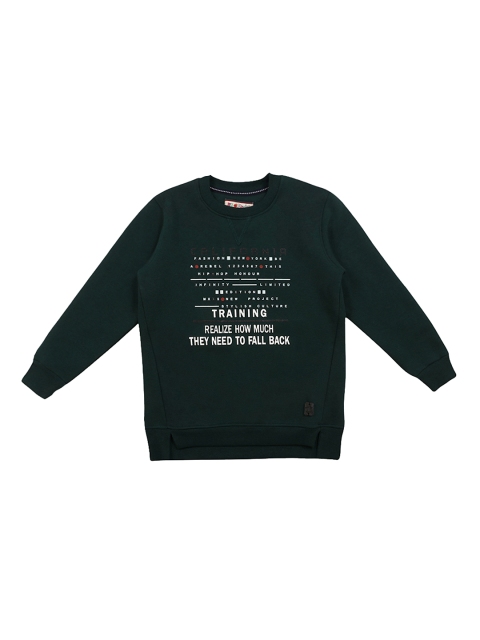 

Lil Tomatoes Boys Green & White Printed Sweatshirt