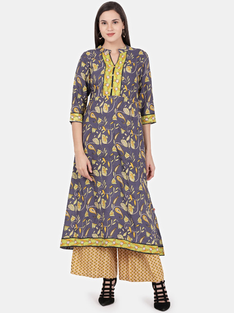 

Alena Women Blue & Beige Printed Kurta with Palazzos